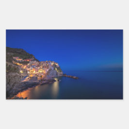 De stad Manarola in de Cinque Terre in de avond Rechthoekige Sticker