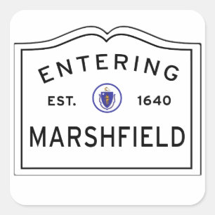 De stad Marshfield binnenkomen Vierkante Sticker