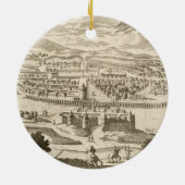De stad Mexico, 1723 (graving) Keramisch Ornament (Achterkant)