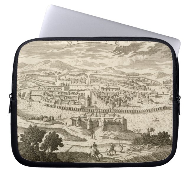 De stad Mexico, 1723 (graving) Laptop Sleeve (Voorkant)