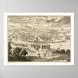 De stad Mexico, 1723 (graving) Poster