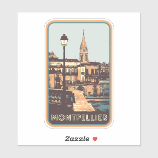 De stad Montpellier Frankrijk is mijn trotse thuis Sticker (Vel)