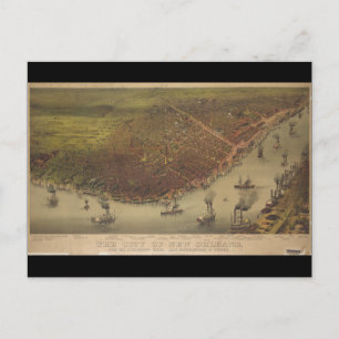 De stad New Orleans Louisiana vanaf 1885 Briefkaart