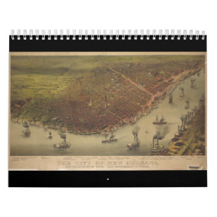 De stad New Orleans Louisiana vanaf 1885 Kalender