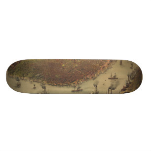 De stad New Orleans Louisiana vanaf 1885 Skateboard