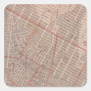 De stad NY Atlas Map Vierkante Sticker