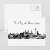 De stad Philadelphia Briefkaart (Voorkant / Achterkant)