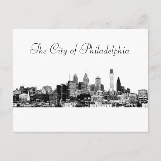 De stad Philadelphia Briefkaart (Voorkant)