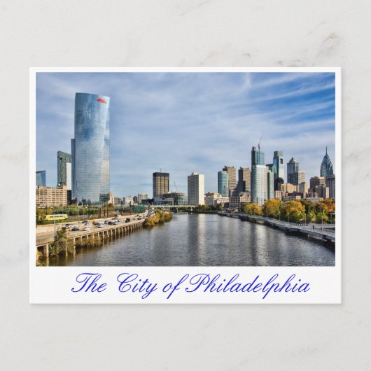 De stad Philadelphia Briefkaart (Voorkant)