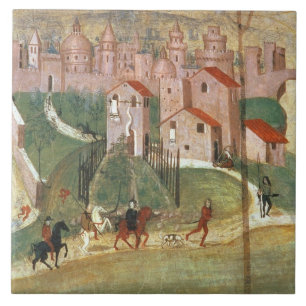 De stad Prato (fresco) Tegeltje