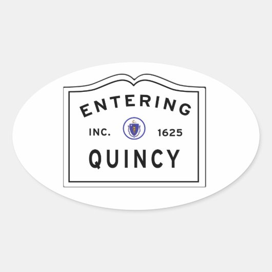 De stad Quincy Massachusetts betreden Ovale Sticker (Voorkant)