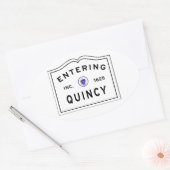 De stad Quincy Massachusetts betreden Ovale Sticker (Envelop)