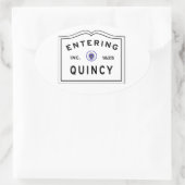 De stad Quincy Massachusetts betreden Ovale Sticker (Tas)