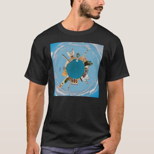 De stad Rethymno Griekenland, kleine planetenmijt T-shirt (Voorkant)
