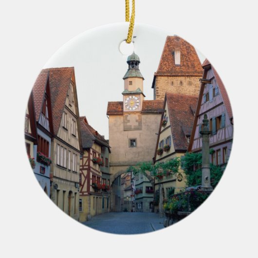 De stad Rothenburg, Duitsland Keramisch Ornament (Voorkant)