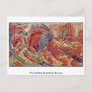 De stad ruist door Umberto Boccioni Briefkaart