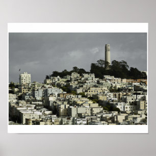 DE STAD SAN FRANCISCO NA DE REGEN POSTER