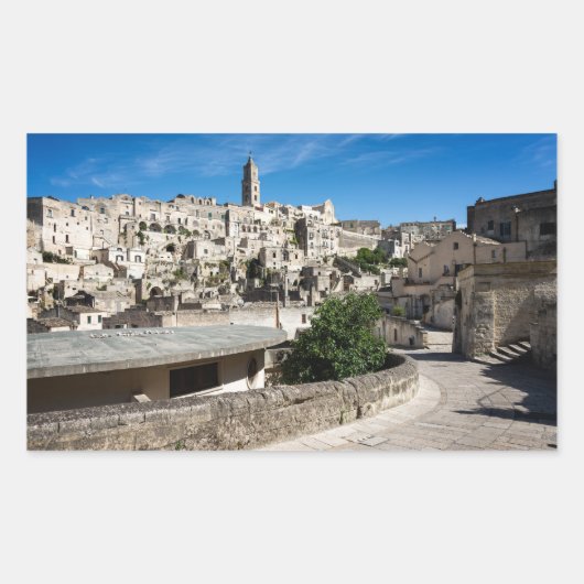 De stad Sassi di Matera Rechthoekige Sticker (Voorkant)