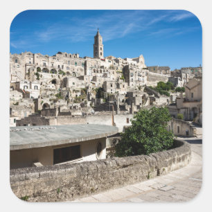 De stad Sassi di Matera Vierkante Sticker