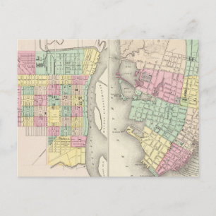 De stad Savannah Georgia Briefkaart