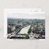 De stad skyline in Ierland, O'Connell Bridge Dubli Briefkaart (Voorkant / Achterkant)