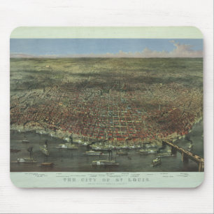 De stad St. Louis Missouri vanaf 1874 Muismat