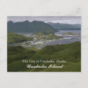 De stad Unalaska, Alaska Briefkaart