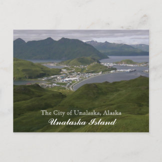 De stad Unalaska, Alaska Briefkaart