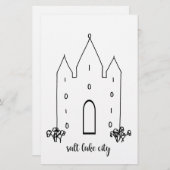 de stad utah tempel is een eenvoudig modern zoutme briefpapier (Voorkant / Achterkant)