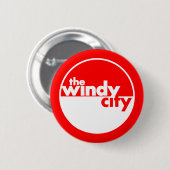 De stad Windy Ronde Button 5,7 Cm (Voorkant /achterkant)