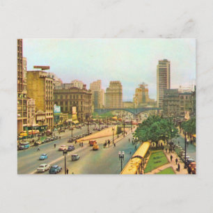De stadscentrum van vintage Brazilië, Sao Paulo Briefkaart