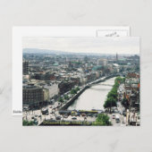 De stadshorizon van Dublin, Brug O'Connell Briefkaart (Voorkant / Achterkant)