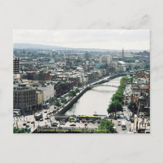 De stadshorizon van Dublin, Brug O'Connell Briefkaart