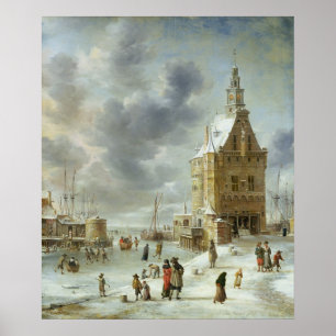 De stadsplaat van Hoorn Poster