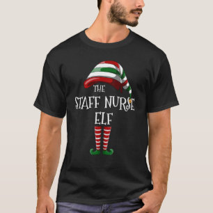 De staf verpleegster Elf Funny Matching Family Chr T-shirt