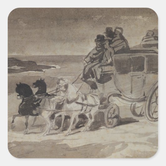De Stagecoach Vierkante Sticker (Voorkant)