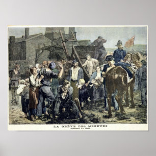 De staking van de mijnwerker in Carmaux Poster