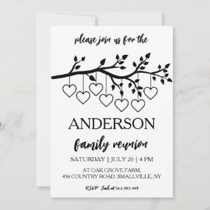 De stamboom komt samen voor een familiereünie kaart