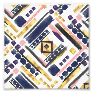 De stammen gouden slagen van de verf geometrische foto afdruk