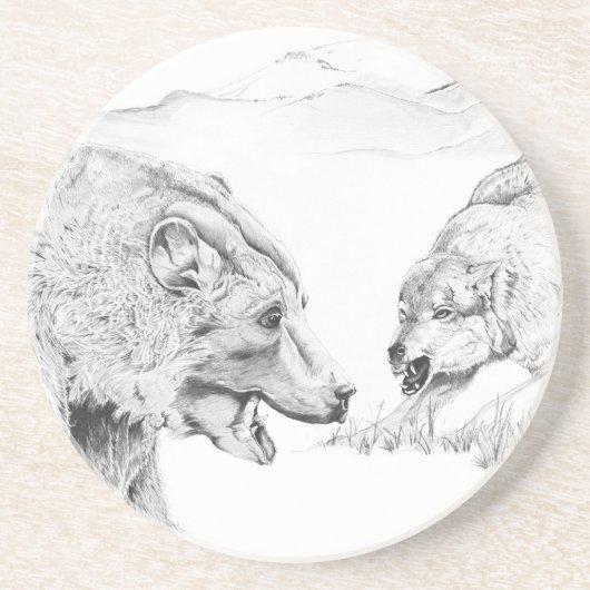 De Stand Off - Zandsteen Onderzetters (Voorkant)