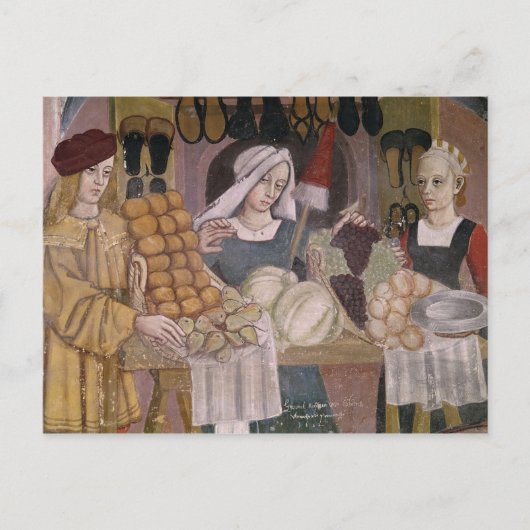 De standaard van de fruitverkopers briefkaart (Voorkant)