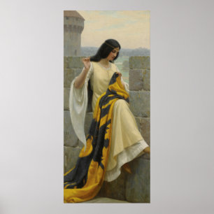 De standaard wordt getild door Edmund Leighton, c. Poster