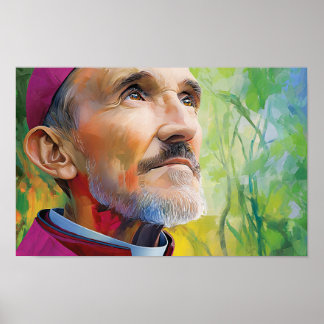 De standvastige blik van de heilige Robert Bellarm Poster