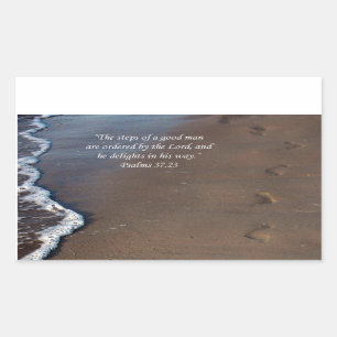 "De Stappen van een Goed Man" Voetafdrukken Ocean Rechthoekige Sticker