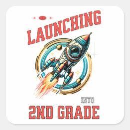 De start in het 2e leerjaar - Terug naar school Vierkante Sticker