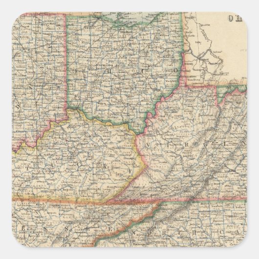 De staten Delaware en Maryland Vierkante Sticker (Voorkant)