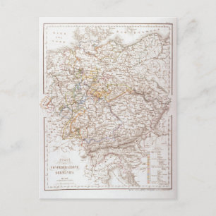 De staten van de Duitse Confederatie Briefkaart