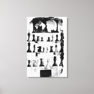 De Staunton Chessmen-patenttekening Canvas Afdruk
