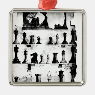De Staunton Chessmen-patenttekening Metalen Ornament