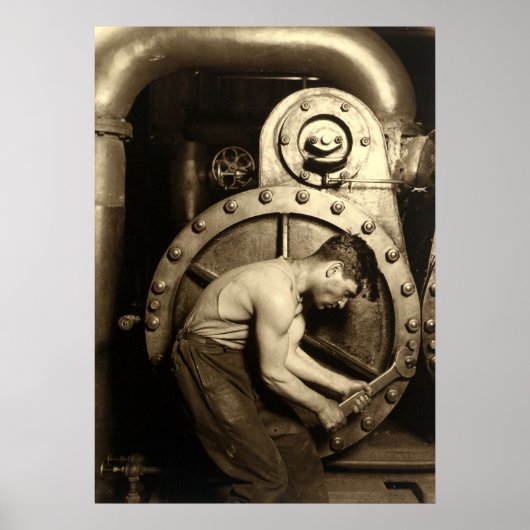 De Steamfitter van Lewis Hine Poster (Voorkant)